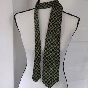 Vintage Tattersall Green Pattern Neck Tie